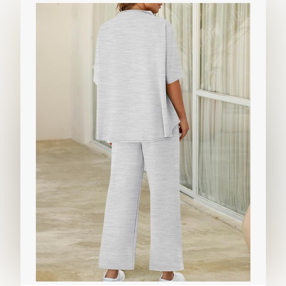 NWT Light Gray 3/4 Sleeve Top and Pants Set-S - Picture 4 of 13